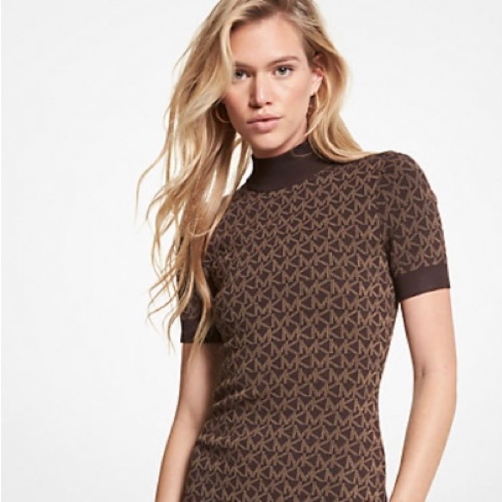Michael Kors Logo Jacquard Dress